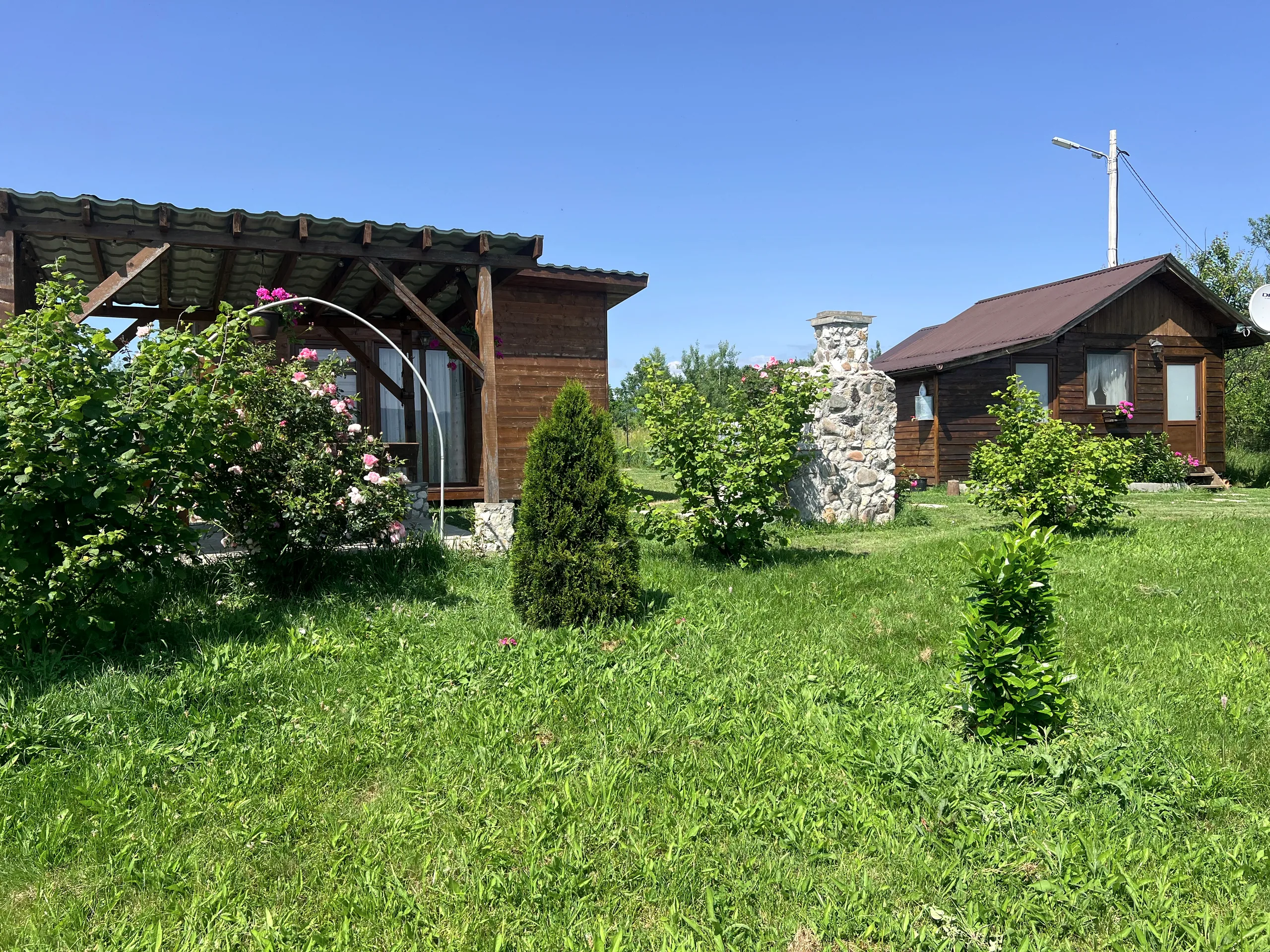 Two cabins in spring